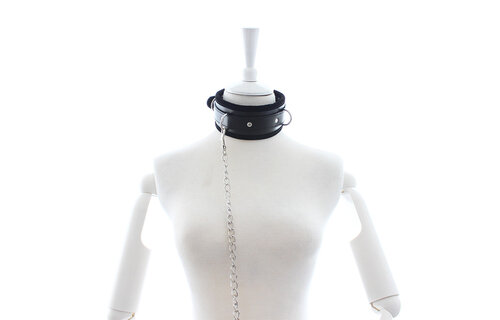 Gewatteerde Pu-Leren Halsband Zwart | Comfort & Controle Bdsm