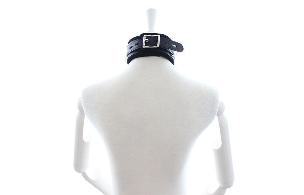 Gepolstertes PU-Lederhalsband schwarz | Komfort & Kontrolle BDSM