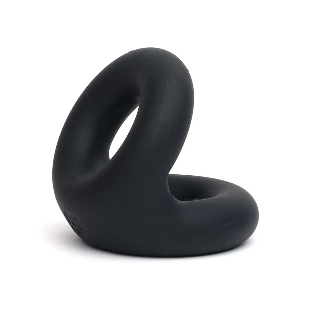 Black Liquid Silicone Rugby Cock Ring – Durable & Comfortable