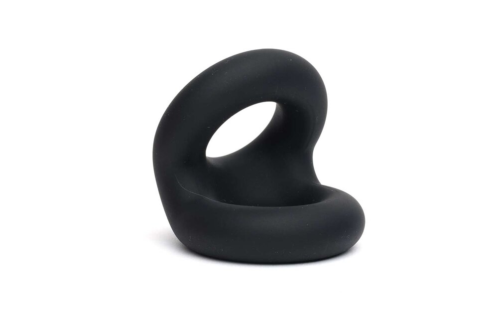 Schwarzer Liquid Silicone Rugby Cockring – Langlebig & bequem