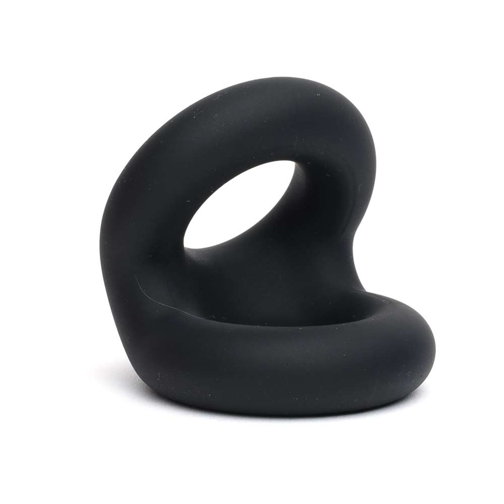 Schwarzer Liquid Silicone Rugby Cockring – Langlebig & bequem