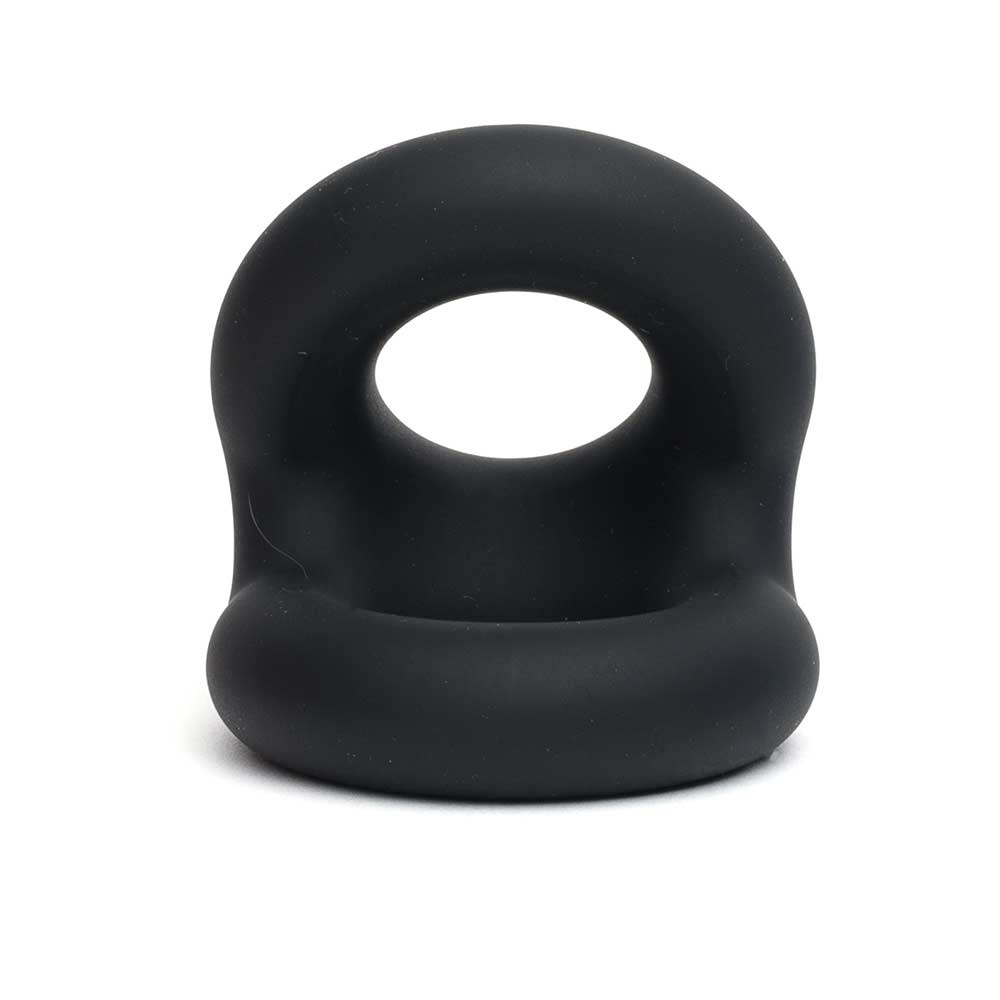 Zwarte Liquid Silicone Rugby Cockring – Duurzaam & Comfortabel