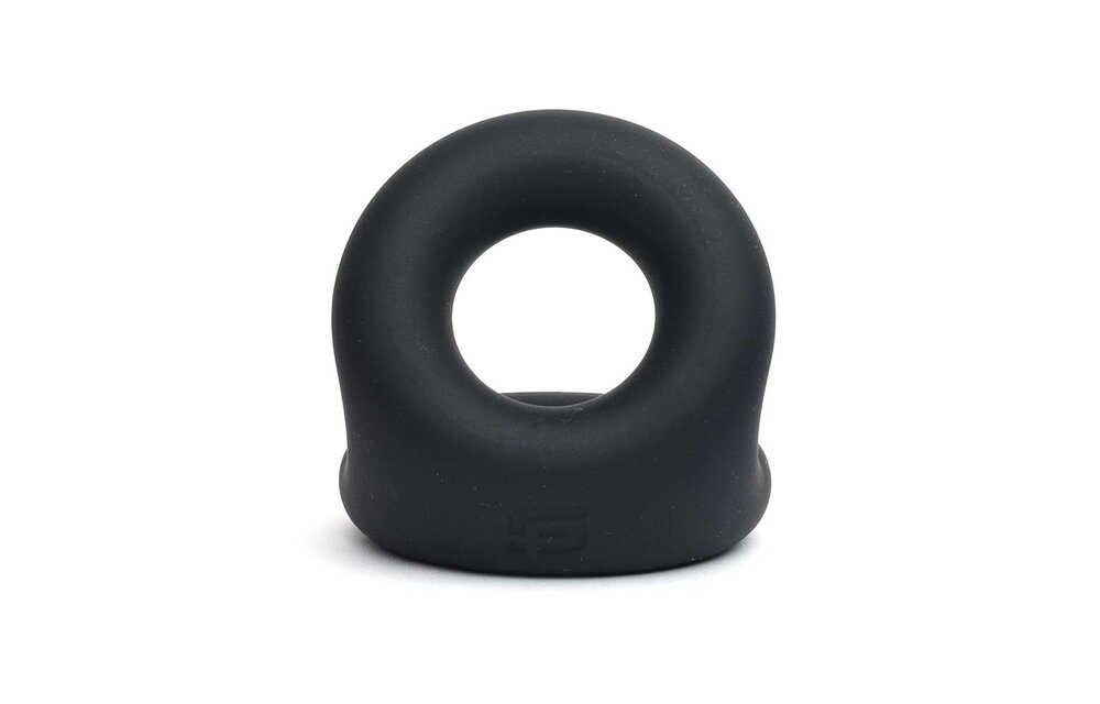 Black Liquid Silicone Rugby Cock Ring – Durable & Comfortable