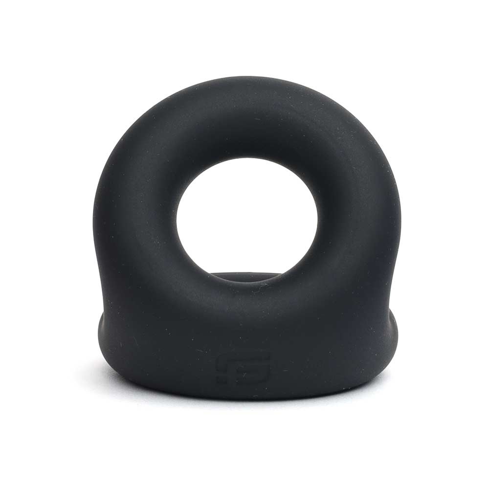 Zwarte Liquid Silicone Rugby Cockring – Duurzaam & Comfortabel