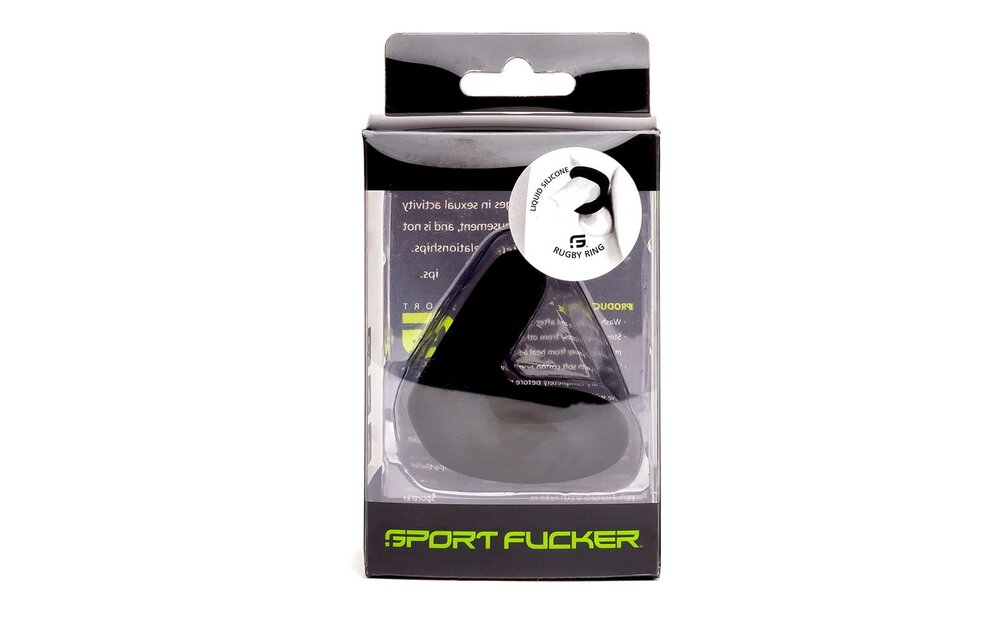 Zwarte Liquid Silicone Rugby Cockring – Duurzaam & Comfortabel