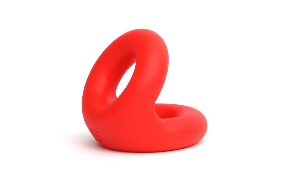 Roter Liquid Silicone Rugby Ring – Langlebiger Cockring 52 mm