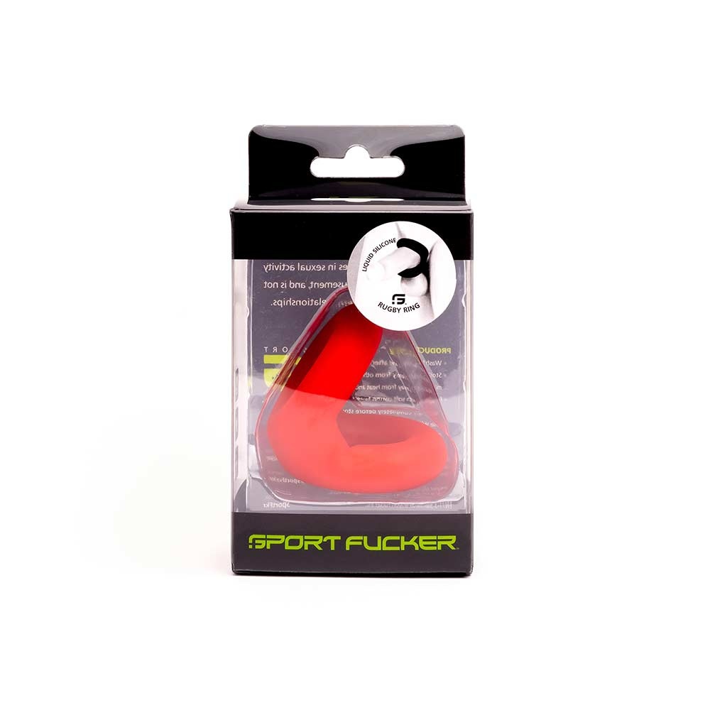 Roter Liquid Silicone Rugby Ring – Langlebiger Cockring 52 mm