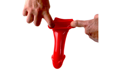 Megamen Cocksling Zwart & Rood 19 cm – Extra Lengte & Volume