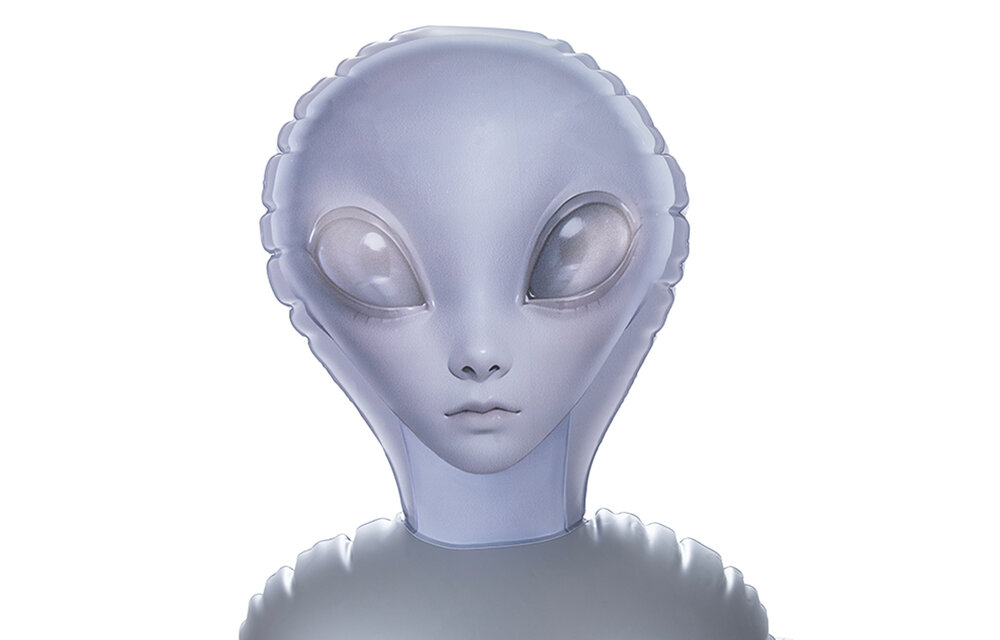 To Infinity 40SFA – Silberne futuristische PVC-Figur 1,53 m