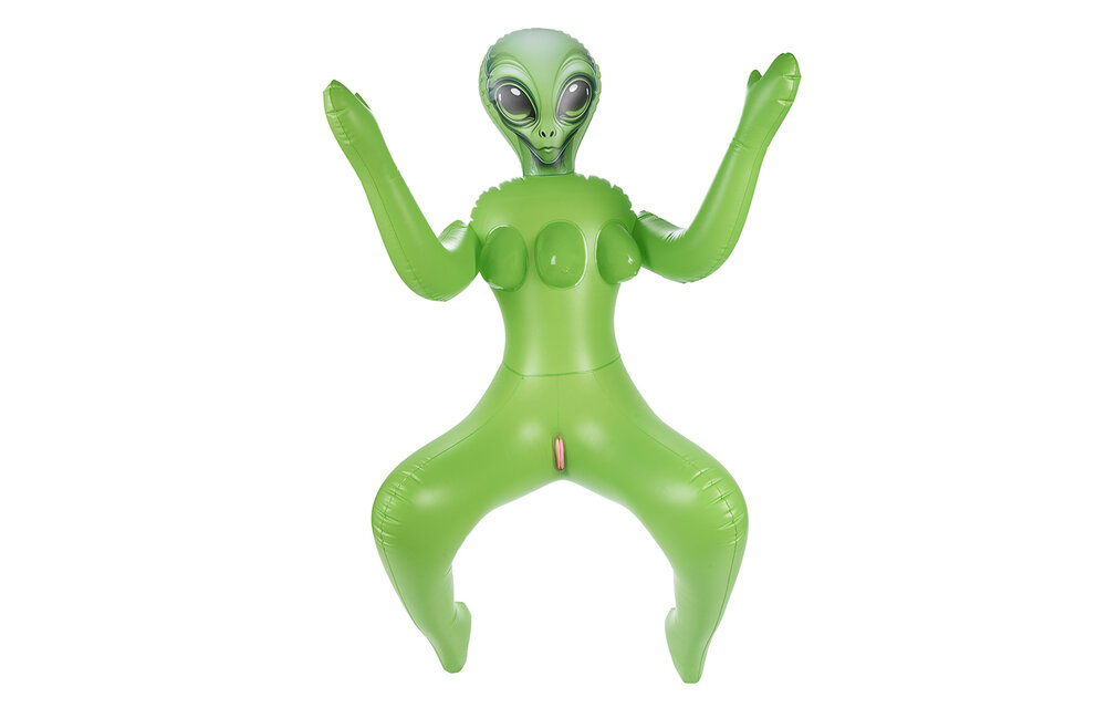 To Infinity 41SFA – Grüne PVC-Skulptur mit dynamischer Pose