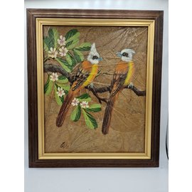 Copy of Vogel Schilderij op tabaksbladeren (C)