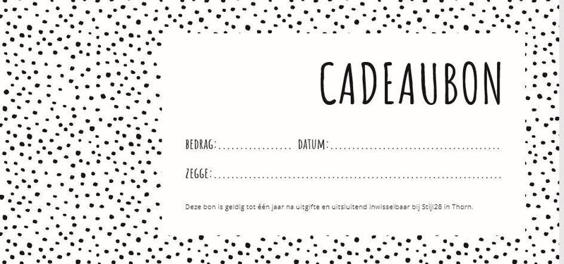 Cadeaubon webshop (online en in de winkels te gebruiken)