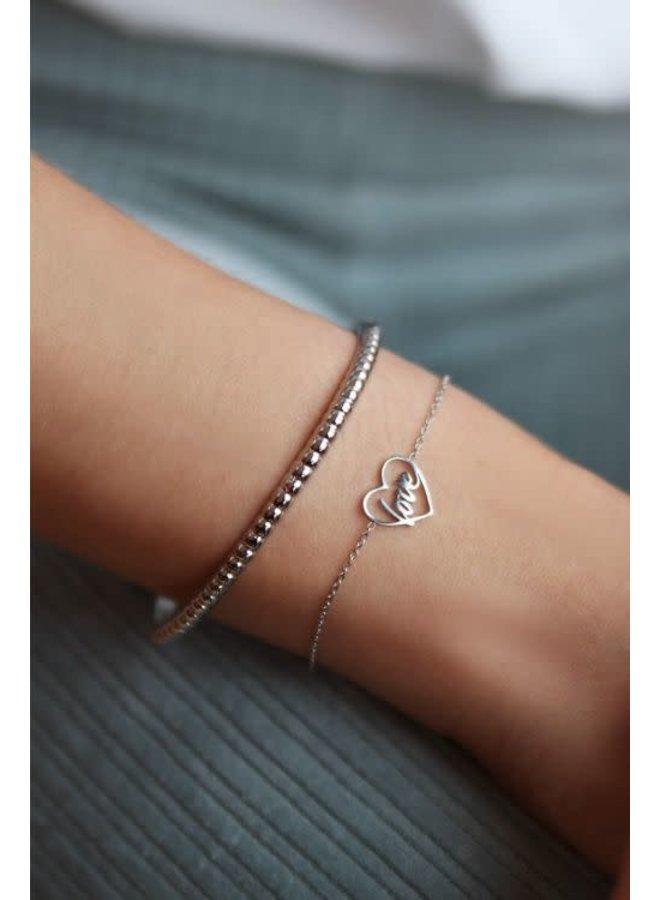 My jewellery armband Moments love Zilver
