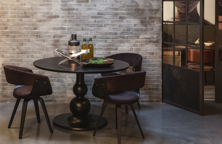 WOOOD Woood | Eettafel Blanco zwart Ø120cm