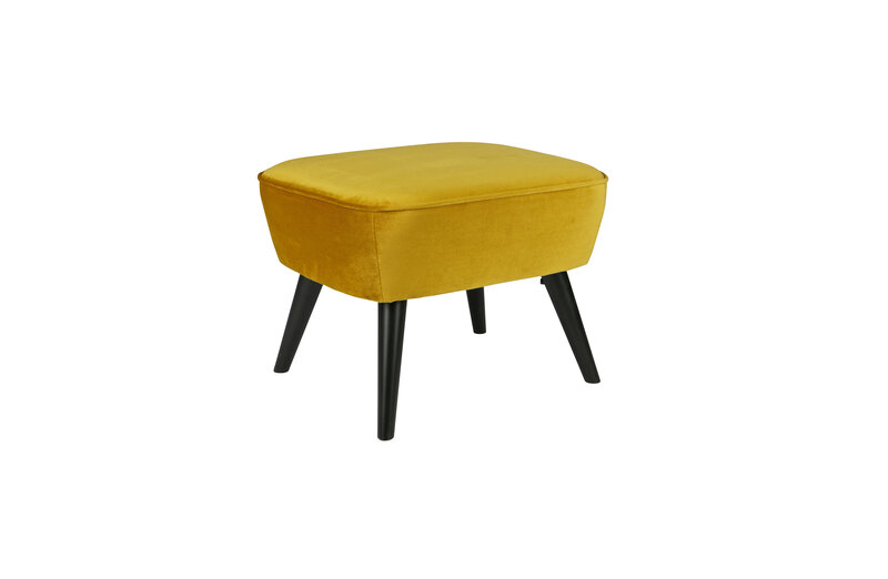 Woood Woood | Hocker op poten Sara velvet oker