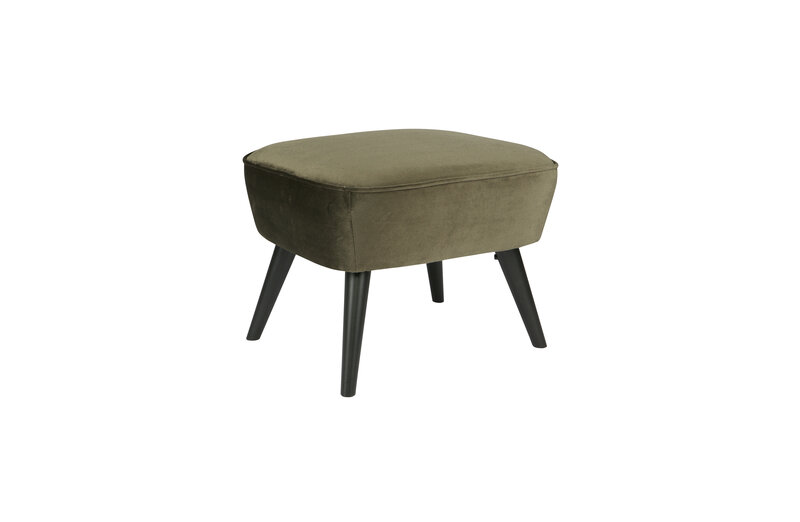 Woood Woood | Hocker op poten Sara velvet warm groen