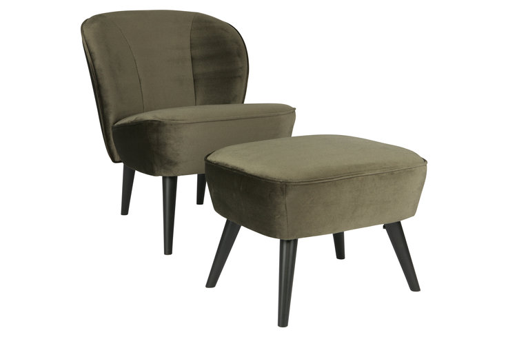 WOOOD. Woood | Fauteuil Sara velvet warm groen