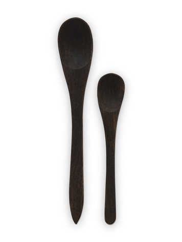vtwonen Set/2 Spoons Acacia Wood Black 18x3.5x1.5/14x3x1.5cm*