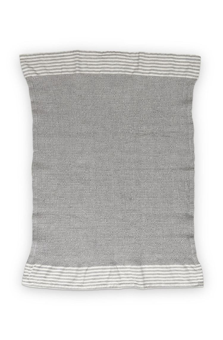 vtwonen vtwonen | Theedoek wafel grijs met streep 70cm*