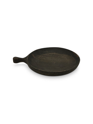 vtwonen Vtwonen |  Plate with Handle Mango Wood Black 25x20x3cm*