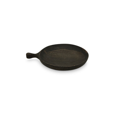 vtwonen Vtwonen |  Plate with Handle Mango Wood Black 25x20x3cm*