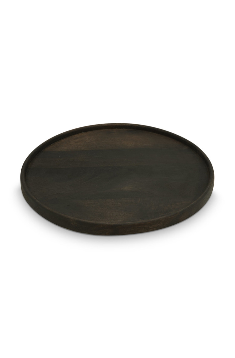 vtwonen Vtwonen | Plate Mango Wood Medium Black 40x2.5cm*