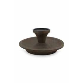 vtwonen Candle Holder Round Brown with Black Cup 23cm