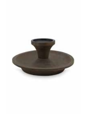 vtwonen Candle Holder Round Brown with Black Cup 23cm