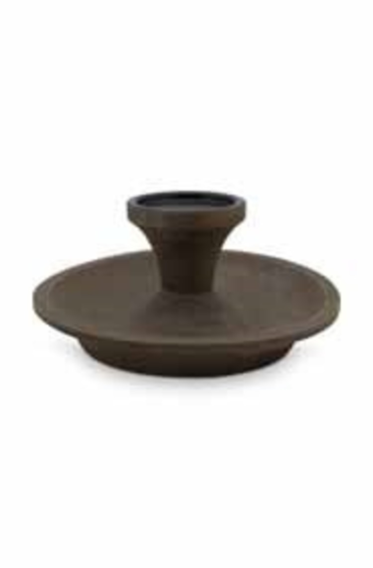 vtwonen Candle Holder Round Brown with Black Cup 23cm
