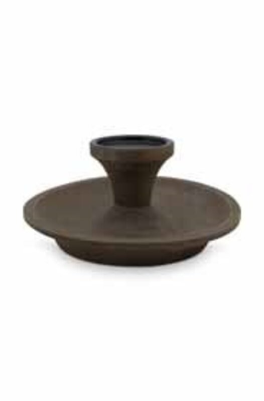 vtwonen Candle Holder Round Brown with Black Cup 23cm