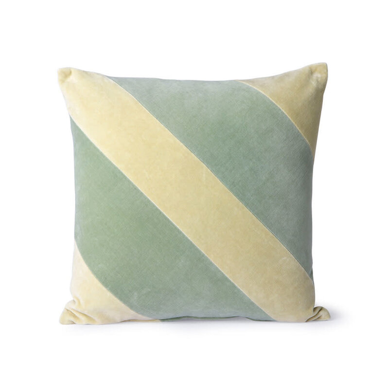 HK Living striped velvet cushion mint/green (45x45)