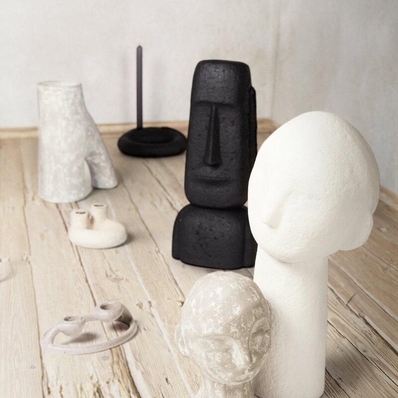vtwonen Ecomix Vase Twig L Egg White 24x12x29cm
