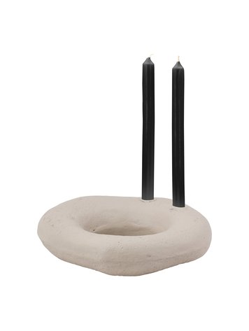 vtwonen Ecomix Candle Holder L Sand 29x24x8cm