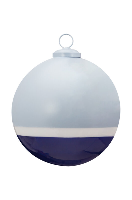 vtwonen vtwonen | Kerstbal streep blauw 12cm