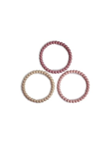 Mushie Mushie | Pearl Teething Bracelet linen/peony