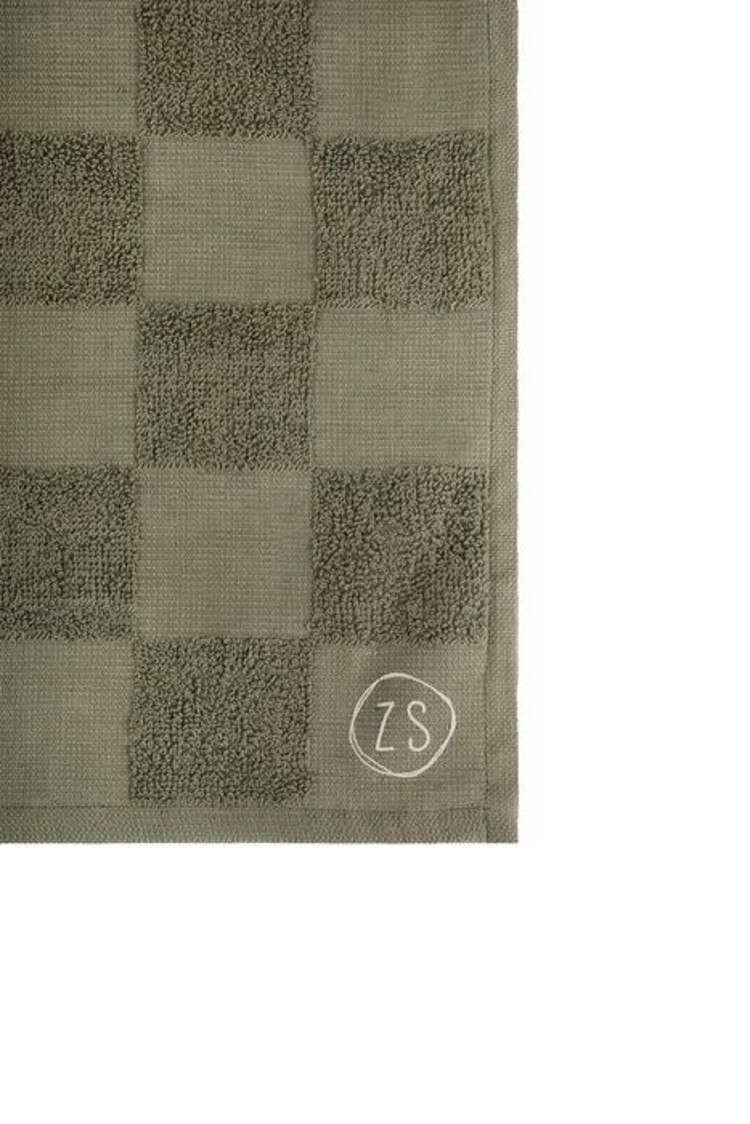 Zusss Zusss | Handdoek geblokt donkergroen