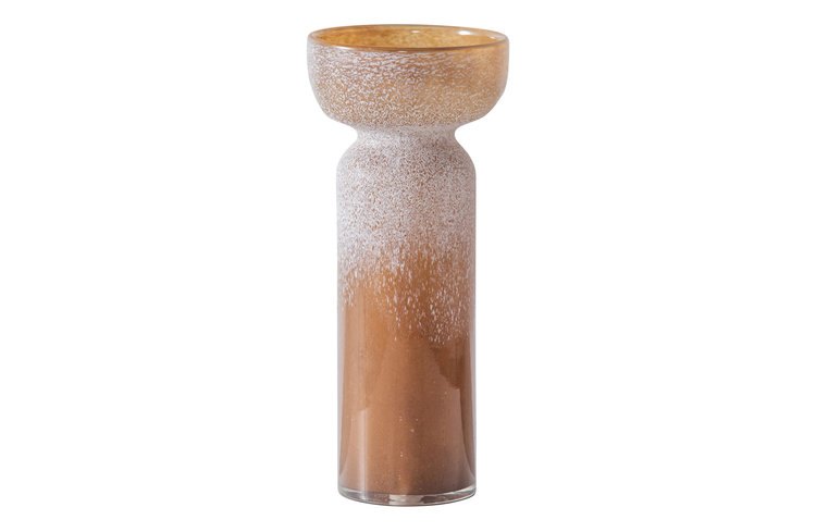 WOOOD Woood | Unequal vaas glas bruin/wit*