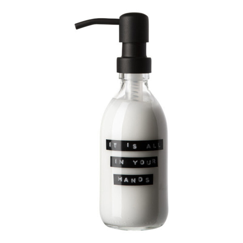 Wellmark Wellmark | Handcrème 250ml "It's all in your hands" transparant/zwart