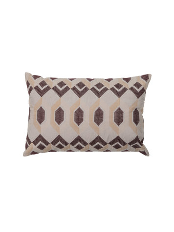 WOOOD Woood | Kussen Geometry velvet/borduur wine 40x60cm*