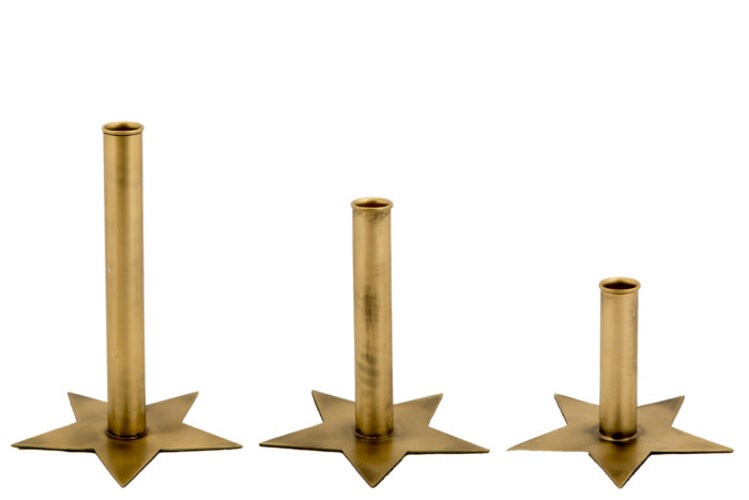 Mrs Bloom Mrs Bloom | Kandelaar ster goud 21cm