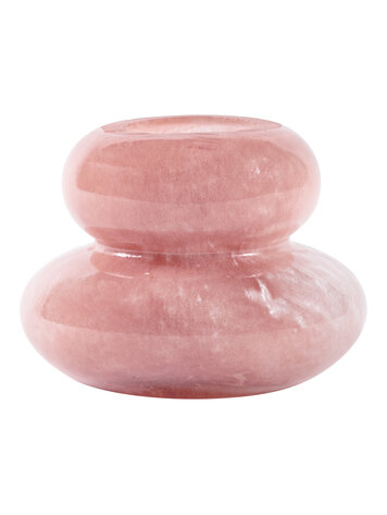 PTMD PTMD | Rivo Pink glass vase hotstones look round S