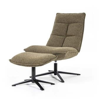 Eleonora Eleonora | Fauteuil Marcus met voetenbank groen Baquer