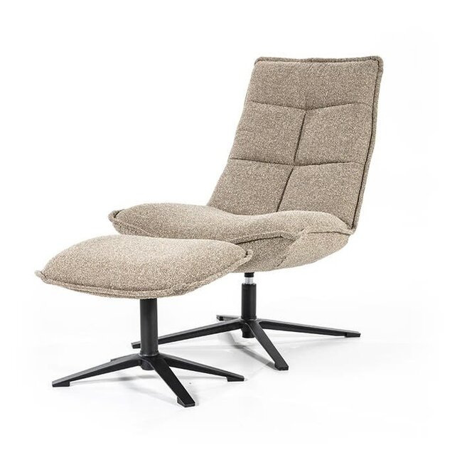 Eleonora Eleonora | Fauteuil Marcus met voetenbank beige