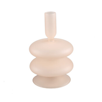 PTMD PTMD | Berres Beige glass candleholder shaped layers M