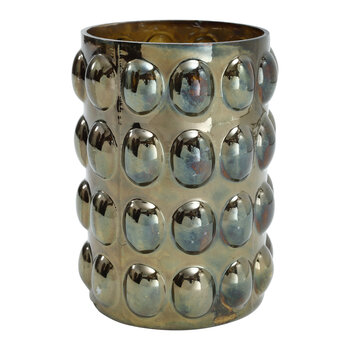 PTMD PTMD | Aime Gold shiny glass tealight with dots round