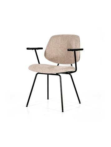 Eleonora Eleonora | Stoel Lynn met armleuning beige fletcher