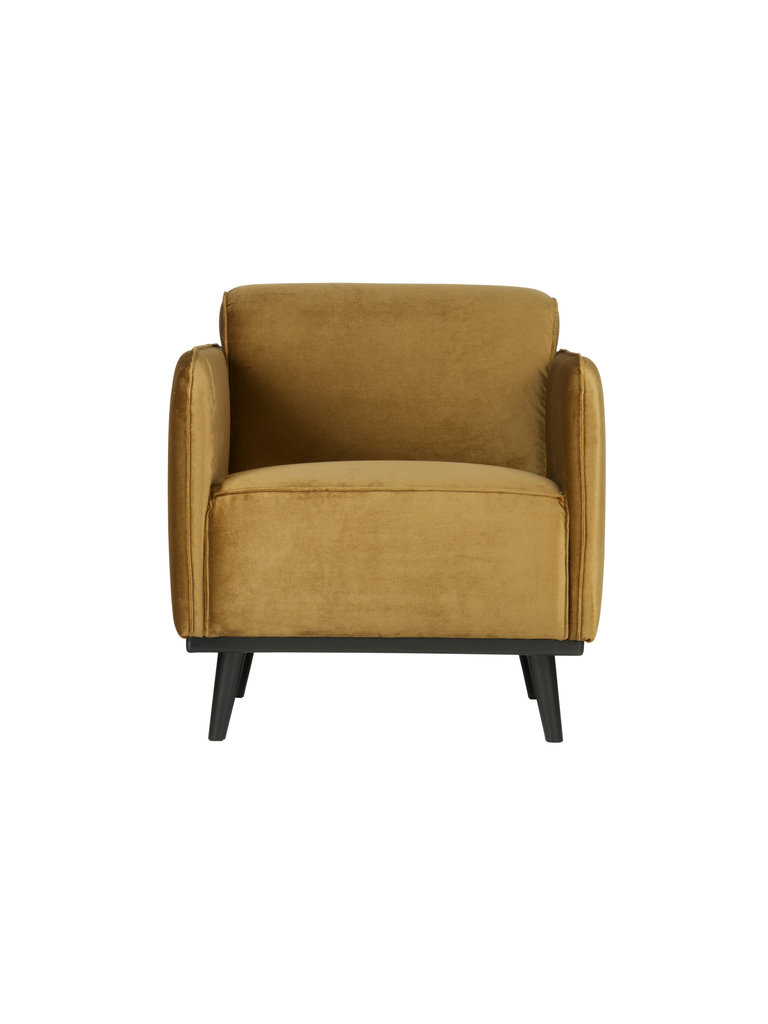 Be Pure Home Be Pure Home | Statement serie Fauteuil met arm | Velvet honing geel