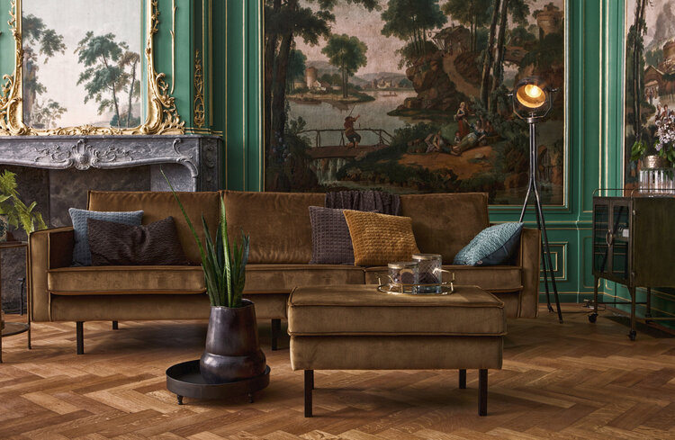 WOOOD Woood | Bank Rodeo 3-zits  | Velvet Honing geel