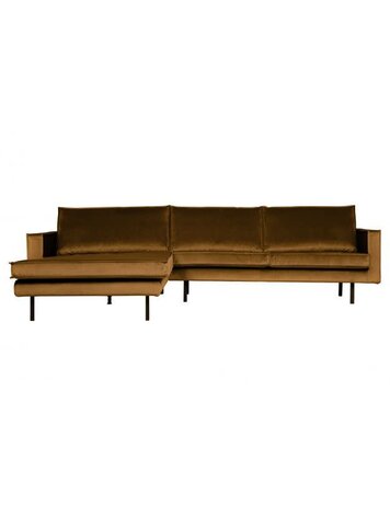 WOOOD Woood | Bank Rodeo chaise longue  | Velvet Honing geel