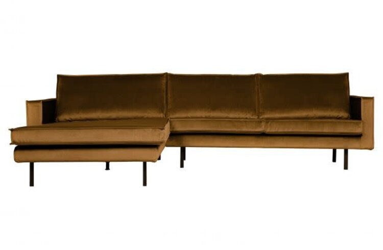 WOOOD Woood | Bank Rodeo chaise longue  | Velvet Honing geel